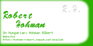 robert hohman business card