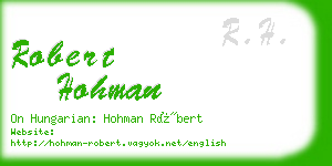 robert hohman business card